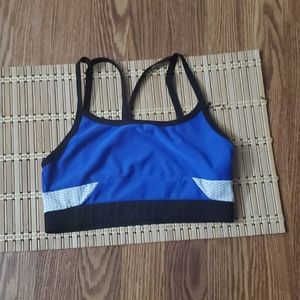 Work out sports top blue and black Size 6